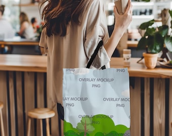 AOP Tote Bag Mockup, Printify Mockup, AOP Tote Bag Mock Up, All Over Print Tote Bag, Mock Up Bag, Black Handle Tote Bag, Printful POD Tote
