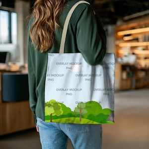 AOP Tote Bag Mockup - Beige, Printify Mockup, AOP Tote Bag Mock Up, All Over Print Tote Bag, Mock Up Bag, Handle Tote Bag, Printful POD Tote