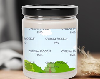 Scented Soy Candle Mockup, Candle Label Design (PNG File)