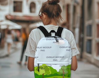 Customizable Backpack Mockup for Print on Demand | Canva Compatible Overlay Design