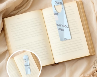 Lesezeichen Mockup Bundle - 2x PNG Overlay Mockup - Präsentieren Sie Ihre Designs mit Stil