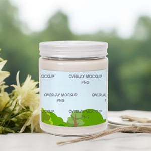 Blank Scented Candle Mock Up, Soy Candle Mockup, Candle mock-up, Candle Mockup Canva compatible, white Lid