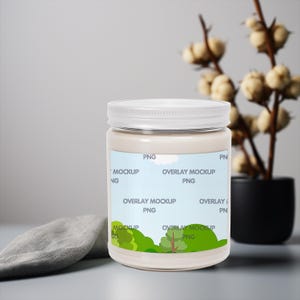 Blank Scented Candle Mock Up, Soy Candle Mockup, Candle mock-up, Candle Mockup Canva compatible, white Lid