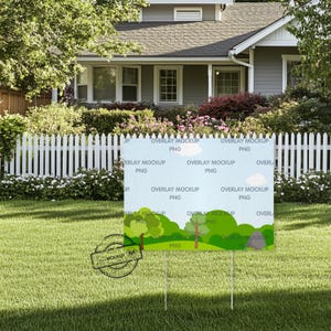 Yard sign mockup, real estate sign mockup, yard sign template, campaign mockup, garden sign, front yard sign, overlay mockup