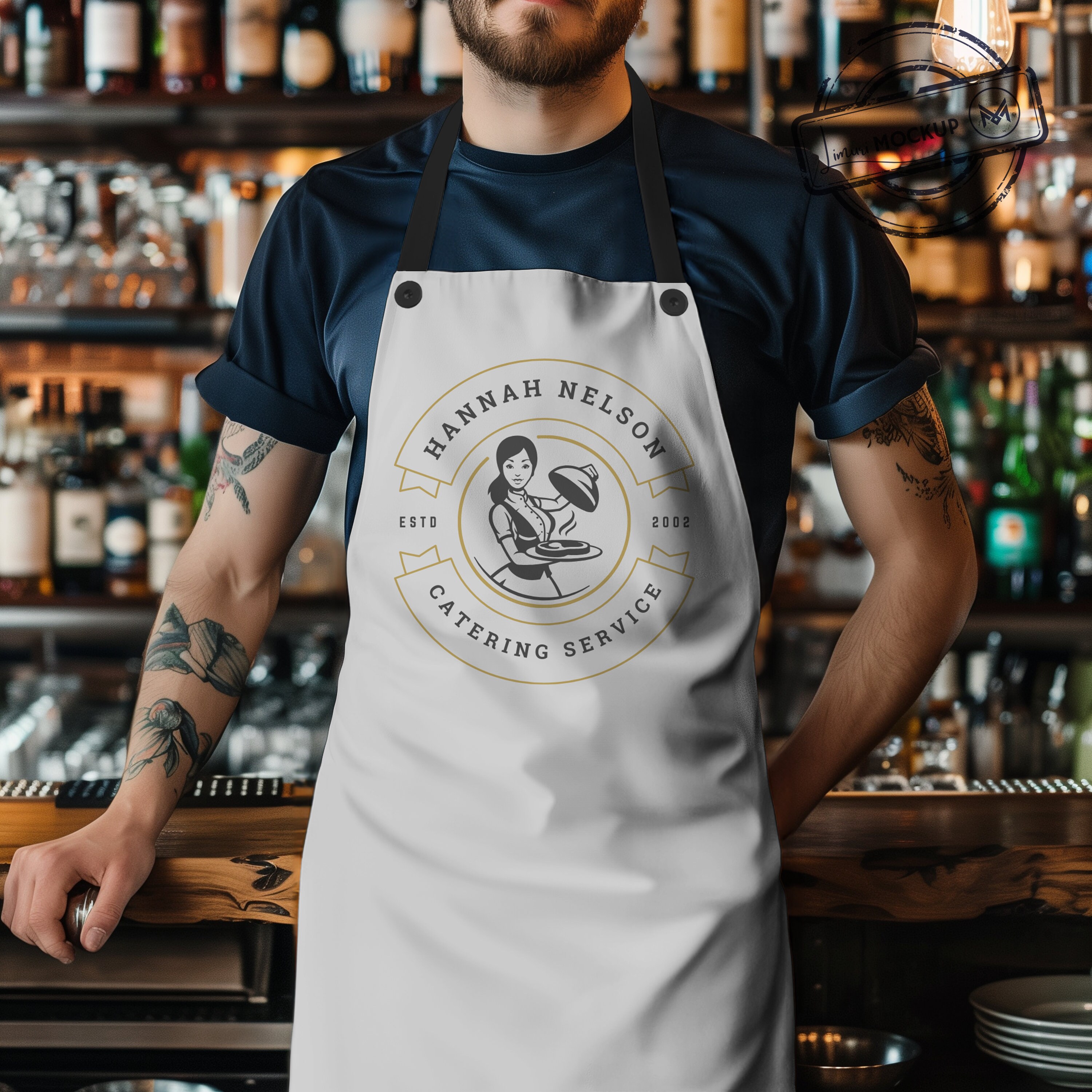 AOP Apron Mockup With Black Strap & Buttons - Transparent Overlay ...