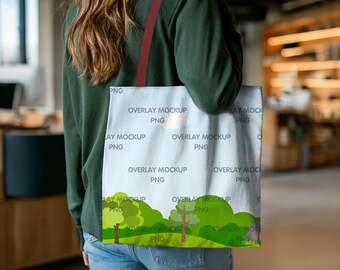 Maquette de sac fourre-tout AOP, fourre-tout tout imprimé Printify (PNG)