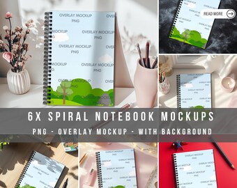 Modelbundel spiraal notebook, png-overlay (digitale bestanden)