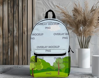 Customizable Backpack Mockup for Print on Demand | Canva Compatible Overlay Design