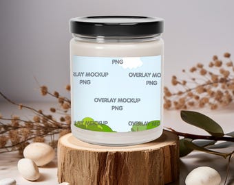 Scented Soy Candle Mockup, Candle Label Design (PNG File)