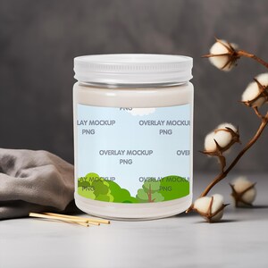 Blank Scented Candle Mock Up, Soy Candle Mockup, Candle mock-up, Candle Mockup Canva compatible, white Lid