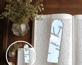 Lesezeichen Mockup Bundle - 2x PNG Overlay Mockup - Präsentieren Sie Ihre Designs mit Stil