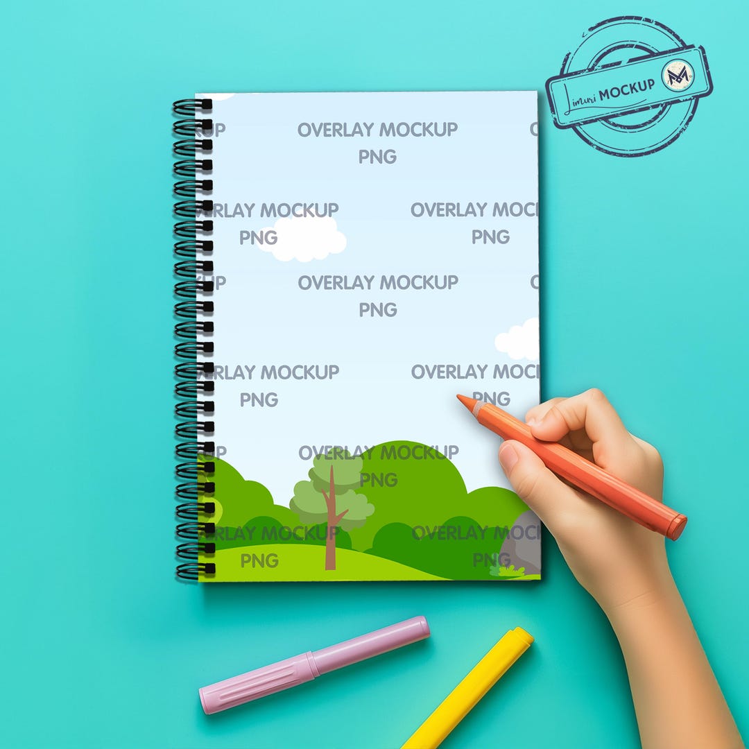 Spiral Notebook Mockup, Transparent Overlay PNG (digital Download ...