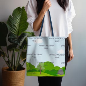 AOP Tote Bag Mockup - Blue, Printify Mockup, AOP Tote Bag Mock Up, All Over Print Tote Bag, Mock Up Bag, Handle Tote Bag, Printful POD Tote