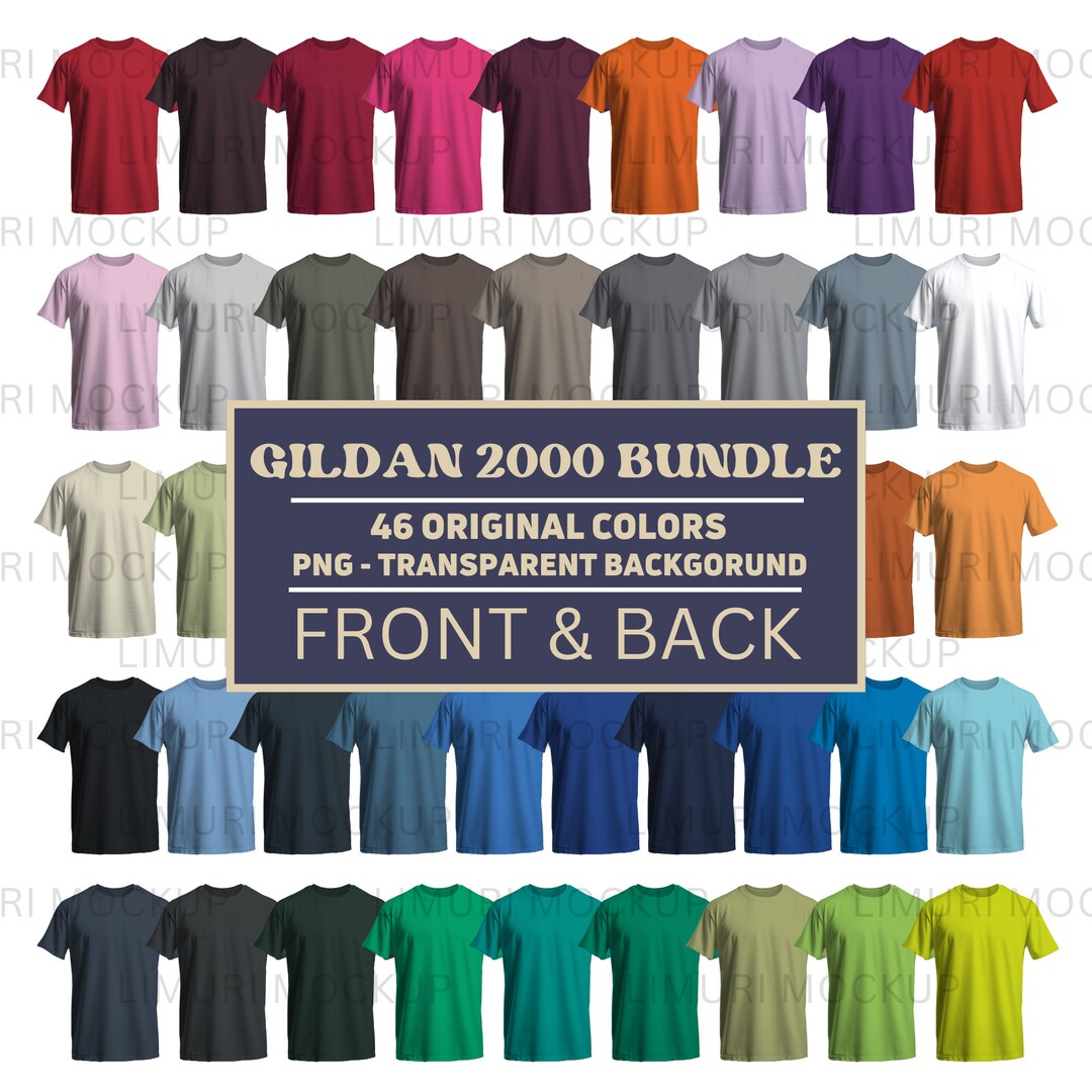 Gildan 2000 Mockup Bundle T Shirt Mockup G200 Transparent - Etsy