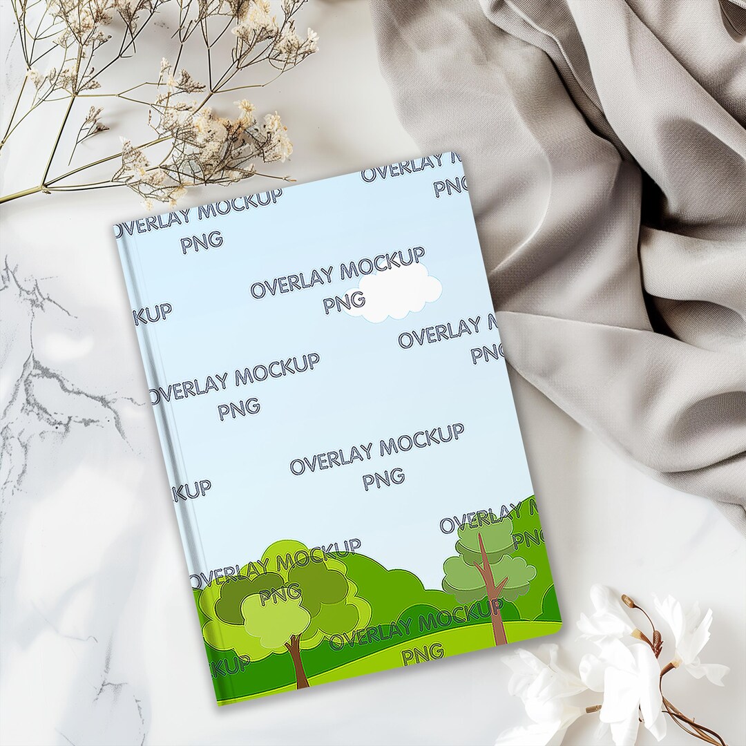 Softcover Notebook Mockup, Canva Compatible, Transparent Overlay PNG - Etsy