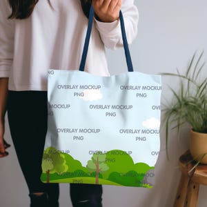 AOP Tote Bag Mockup - Blue, Printify Mockup, AOP Tote Bag Mock Up, All Over Print Tote Bag, Mock Up Bag, Handle Tote Bag, Printful POD Tote