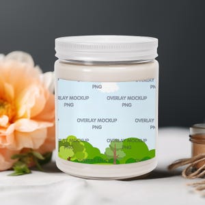 Blank Scented Candle Mock Up, Soy Candle Mockup, Candle mock-up, Candle Mockup Canva compatible, white Lid