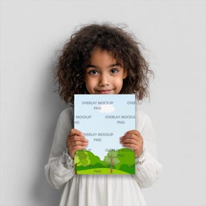 Kids Coloring Book Mockup | KDP Book Cover, 8.5x11 (PNG Overlay)