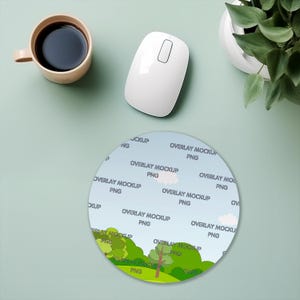 Professional Mouse Pad Mockup round - Canva Compatible - Mousepad Desk Pad Mockup - Gaming Mouse Pad Mockup