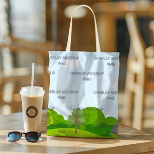 AOP Tote Bag Mockup - Beige, Printify Mockup, AOP Tote Bag Mock Up, All Over Print Tote Bag, Mock Up Bag, Handle Tote Bag, Printful POD Tote
