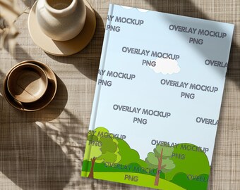 Hardcover-Notizbuchmockup, Canva-Kompatibles Transparentes PNG Overlay