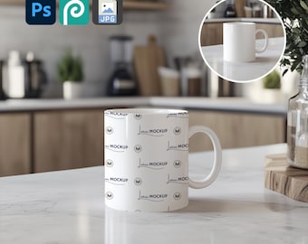 Maquette de tasse, calques d'objets intelligents PSD (téléchargement numérique)