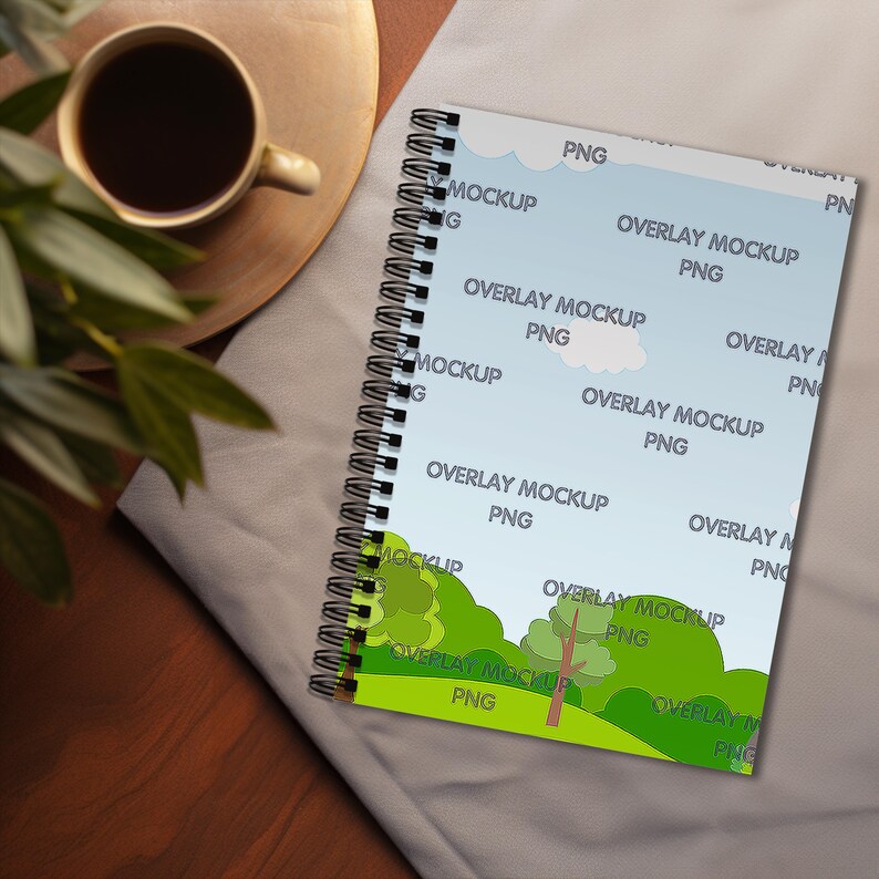 Notebook Overlsy Spiral Notebook Mockup With Transparent Overlay (PNG) - Etsy