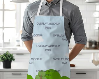 AOP Apron Mockup - Transparent Overlay, Canva Compatible (PNG)
