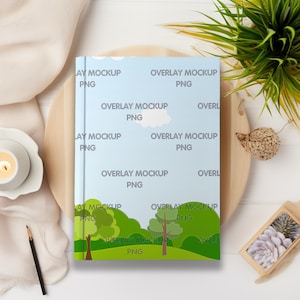 Hardcover-Notizbuch-Mockup, leeres Notebook-Mockup, Planer-Mockup, Journal-Mockup, Canva-kompatibel, transparentes Overlay PNG