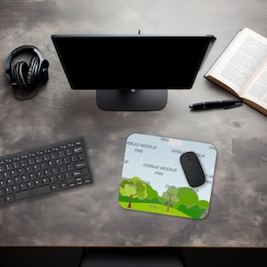 Professional Mouse Pad Mockup 9x8 - Canva Compatible - Mousepad Desk Pad Mockup - Gaming Mouse Pad Mockup