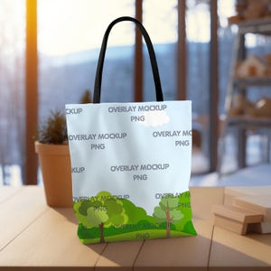 AOP Tote Bag Mockup, Printify Mockup, AOP Tote Bag Mock Up, All Over Print Tote Bag, Mock Up Bag, Black Handle Tote Bag, Printful POD Tote