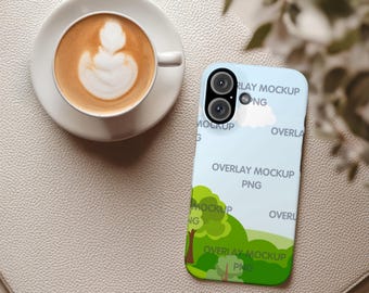 iPhone 16 Case Overlay Mockup, Canva Compatible (PNG)