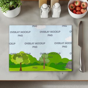 Glass cutting board mockup, Cutting board mockup, Custom All Over Print Design, printify mockup, Cutting Board Template