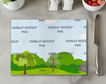 Glass cutting board mockup, Cutting board mockup, Custom All Over Print Design, printify mockup, Cutting Board Template