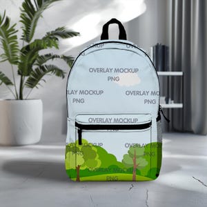 Customizable Backpack Mockup for Print on Demand | Canva Compatible Overlay Design