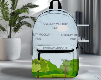 Customizable Backpack Mockup for Print on Demand | Canva Compatible Overlay Design