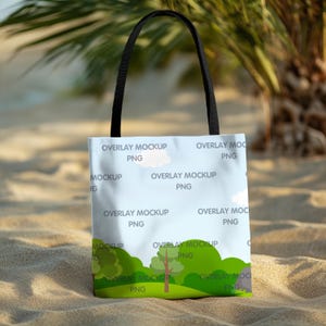 AOP Tote Bag Mockup, Printify Mockup, AOP Tote Bag Mock Up, All Over Print Tote Bag, Mock Up Bag, Black Handle Tote Bag, Printful POD Tote