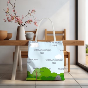 AOP Tote Bag Mockup, Printify Mockup, AOP Tote Bag Mock Up, All Over Print Tote Bag, Mock Up Bag, White Handle Tote Bag, Printful POD Tote