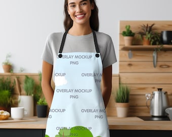 Mockup di grembiule AOP – Sovrapposizione trasparente, compatibile con Canva (PNG)