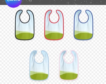 Mockup de babador para bebê, modelo Canva em vista de cima (download digital)