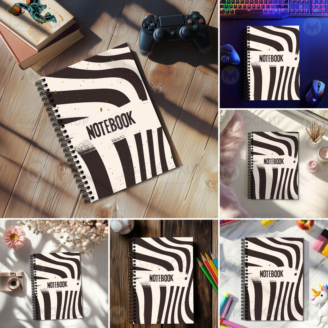 Notebook Overlsy Spiral Notebook Mockup Bundle, Kids Stationery (PNG Overlay) - Etsy