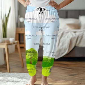 Pajama pants Mockups, Pajama Pants (AOP), Mockup, 1x PNG file, pod mockup, nightware mockup