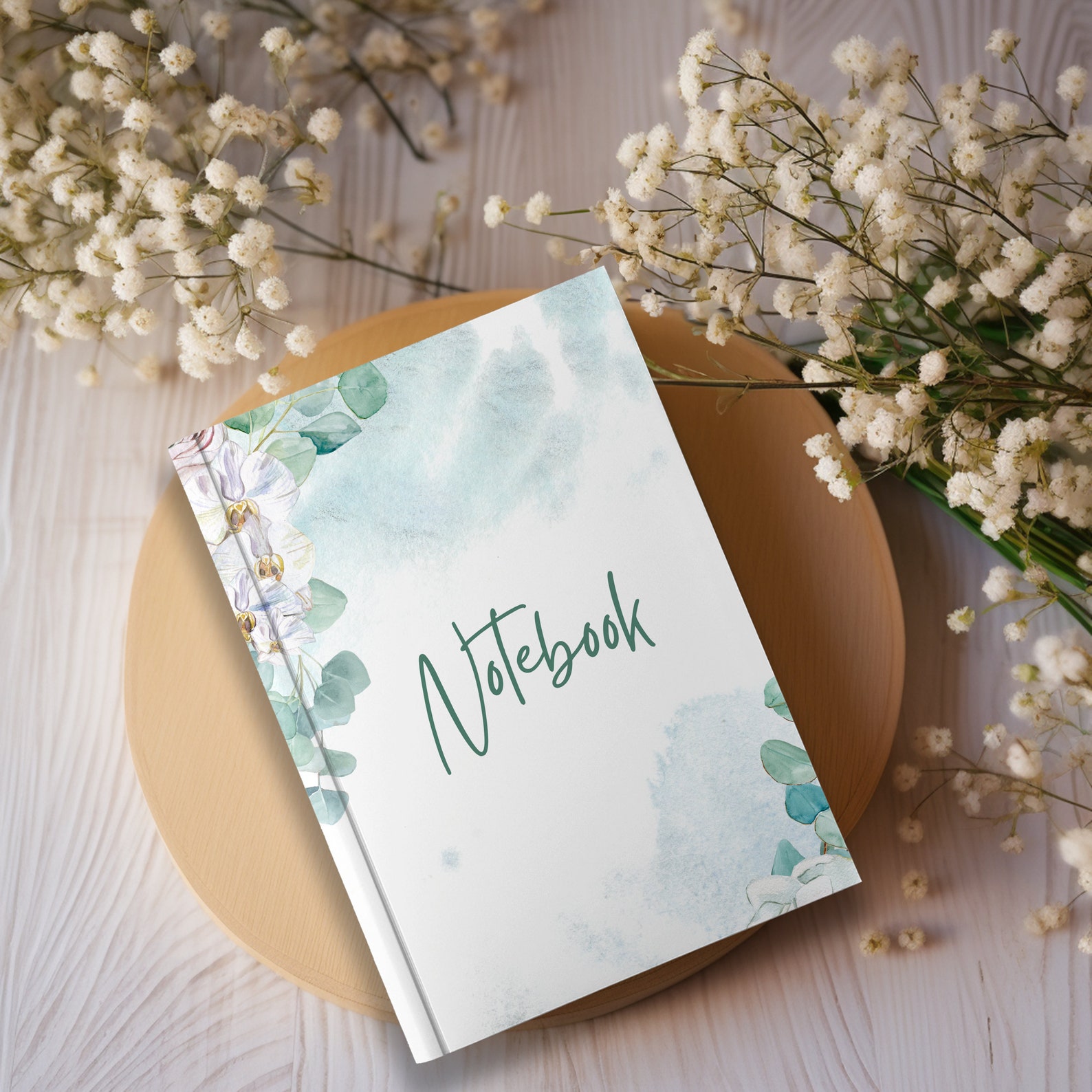 Hardcover Notebook Mockup, Canva Compatible, Transparent Overlay PNG ...