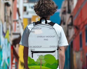 Customizable Backpack Mockup for Print on Demand | Canva Compatible Overlay Design