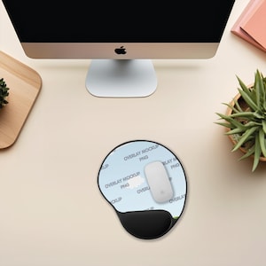Professional Mouse Pad Mockup wrist rest - Canva Compatible - Mousepad Desk Pad Mockup - Gaming Mouse Pad Mockup