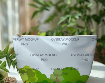 White Zipper Accessory Pouch Mockup for Sublimation Printing - Overlay Mockup