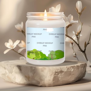 Candle Mockup 9 oz, Soy Candle Mockup, 9 oz Candle clear Mockup, Candle label Mockup, Candle Mockup Canva compatible, Soy Candle in jar