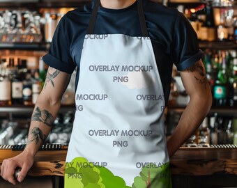 AOP Apron Mockup with Black Strap – Canva Compatible (PNG)
