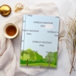 Hardcover Notebook Mockup, Blank Notebook Mockup, Planner Mockup, Journal Mockup, Canva Compatible, Transparent Overlay PNG