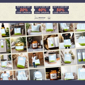Pu&ograve; includere: Un collage di vari mockup che mostrano diversi prodotti con un design ispirato alla natura, con un cielo blu, nuvole bianche e colline verdi. I prodotti includono una borsa tote, una t-shirt, un cuscino, una candela, un libro, una coperta, una bottiglia d'acqua, uno zaino e una tazza. L'immagine include anche del testo che promuove un'offerta di sconto per l'acquisto di pi&ugrave; articoli.